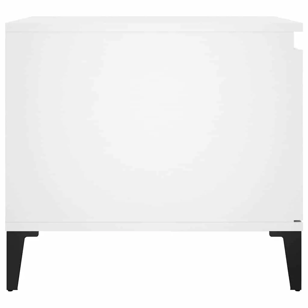 Coffee Table White Engineered Wood Accent Furniture with Storage 100L x 50W x 45H cm