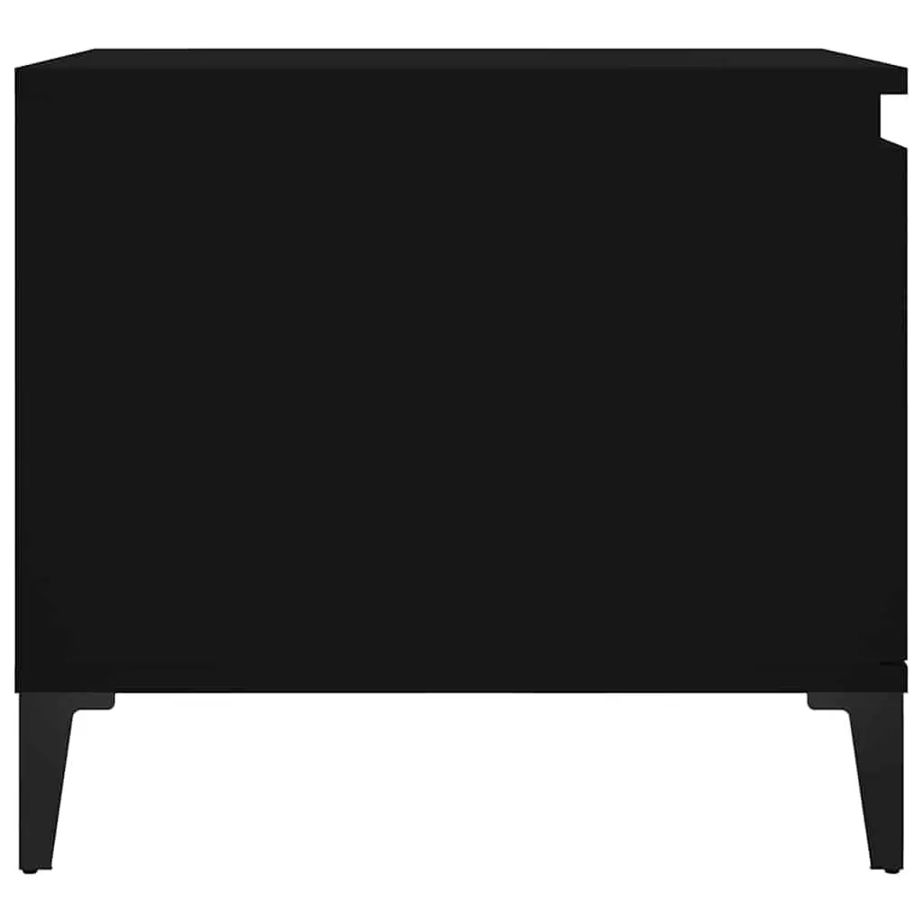 Coffee Table Black Engineered Wood Storage Compartment 100 x 50 x 45 cm