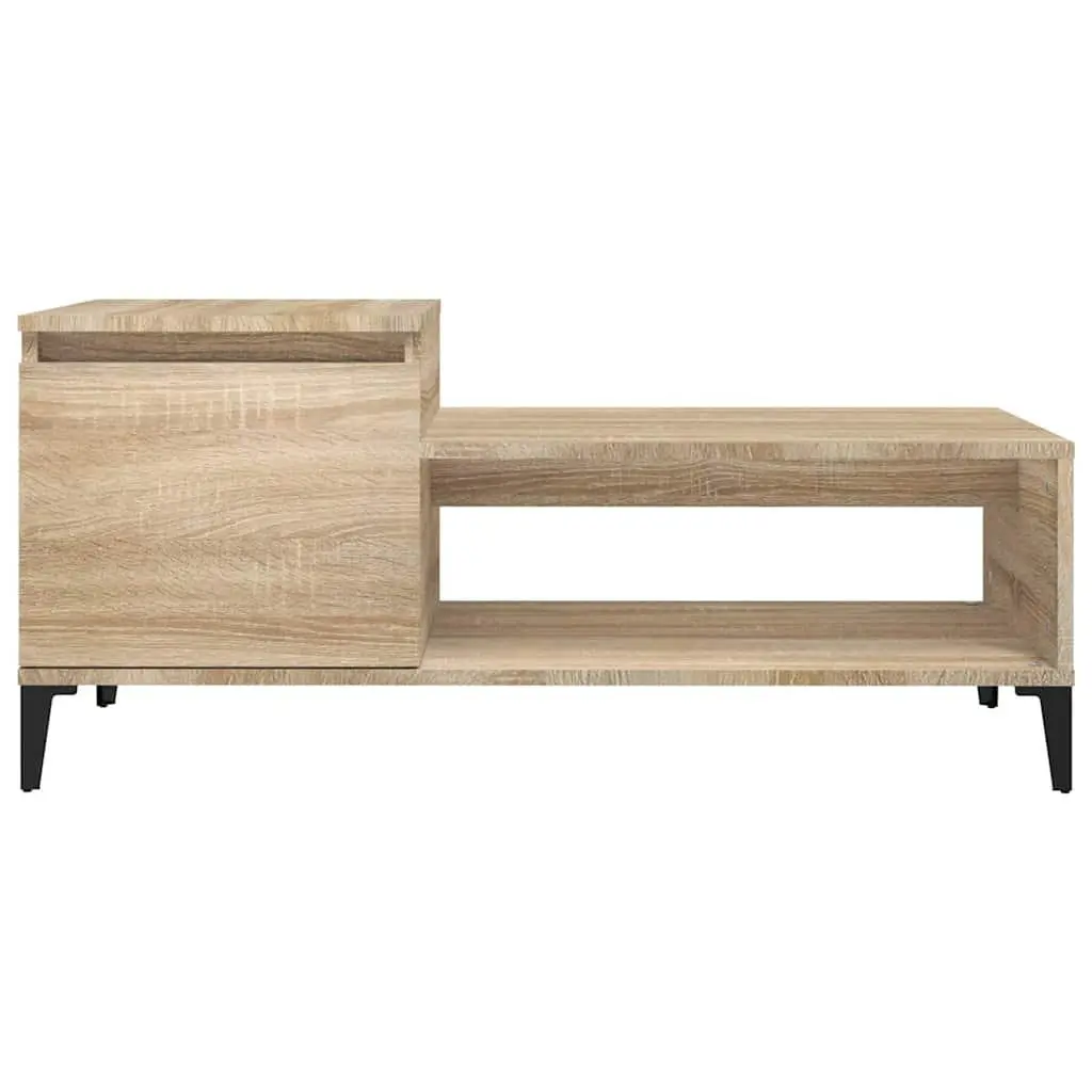 Coffee Table with Storage Compartment Brown Engineered Wood 100x50x45cm