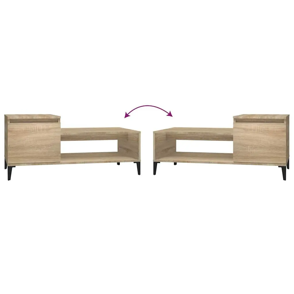 Coffee Table with Storage Compartment Brown Engineered Wood 100x50x45cm