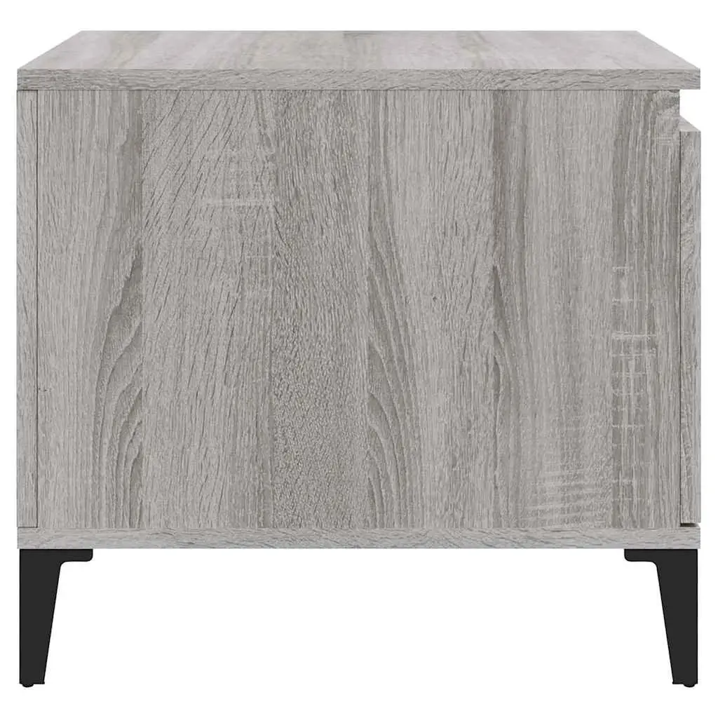 Coffee Table Grey Sonoma Engineered Wood with Storage Compartment Shelf and Door 100L x 50W x 45H cm