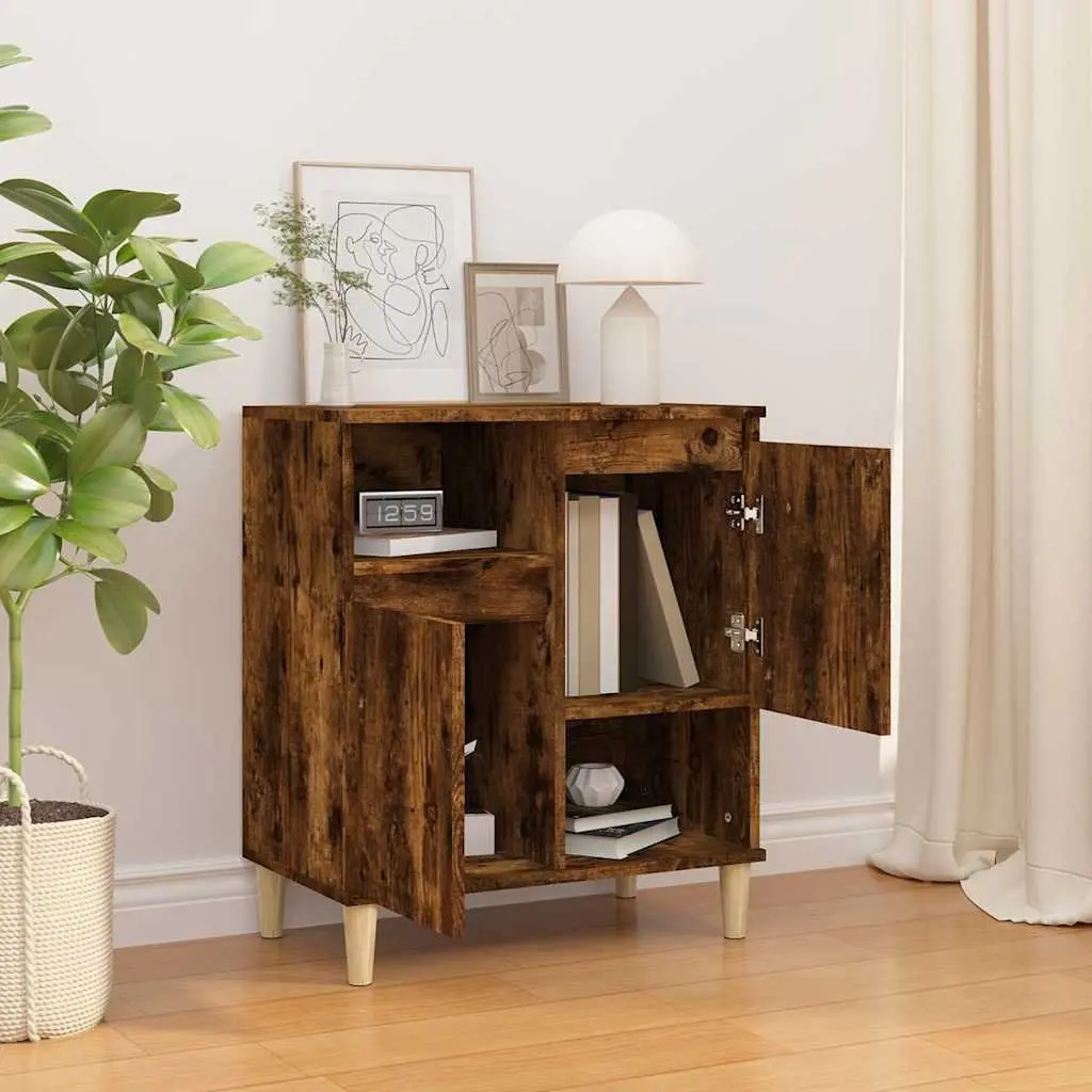 Brown Sideboard Storage Cabinet with 4 Compartments