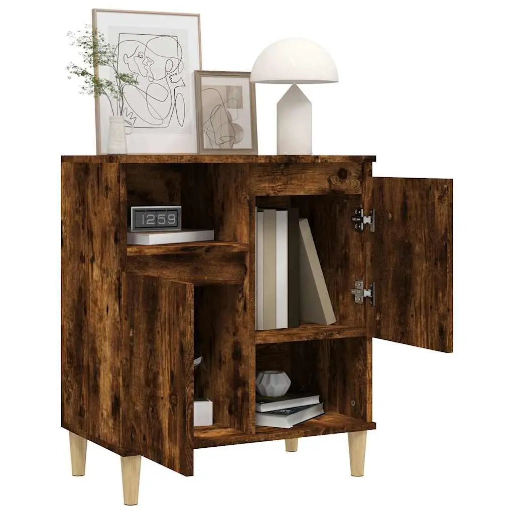 Brown Sideboard Storage Cabinet with 4 Compartments