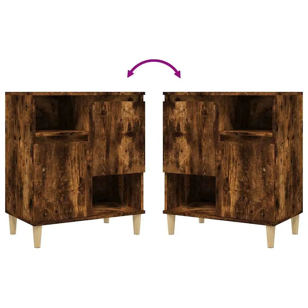 Brown Sideboard Storage Cabinet with 4 Compartments