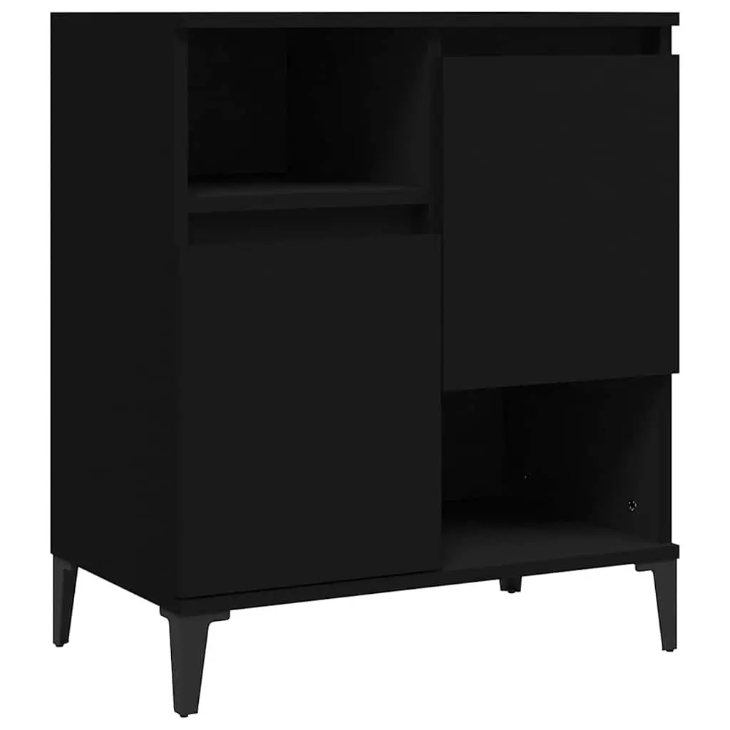 Sideboard Black Engineered Wood 60x35x70 cm Storage Cabinet