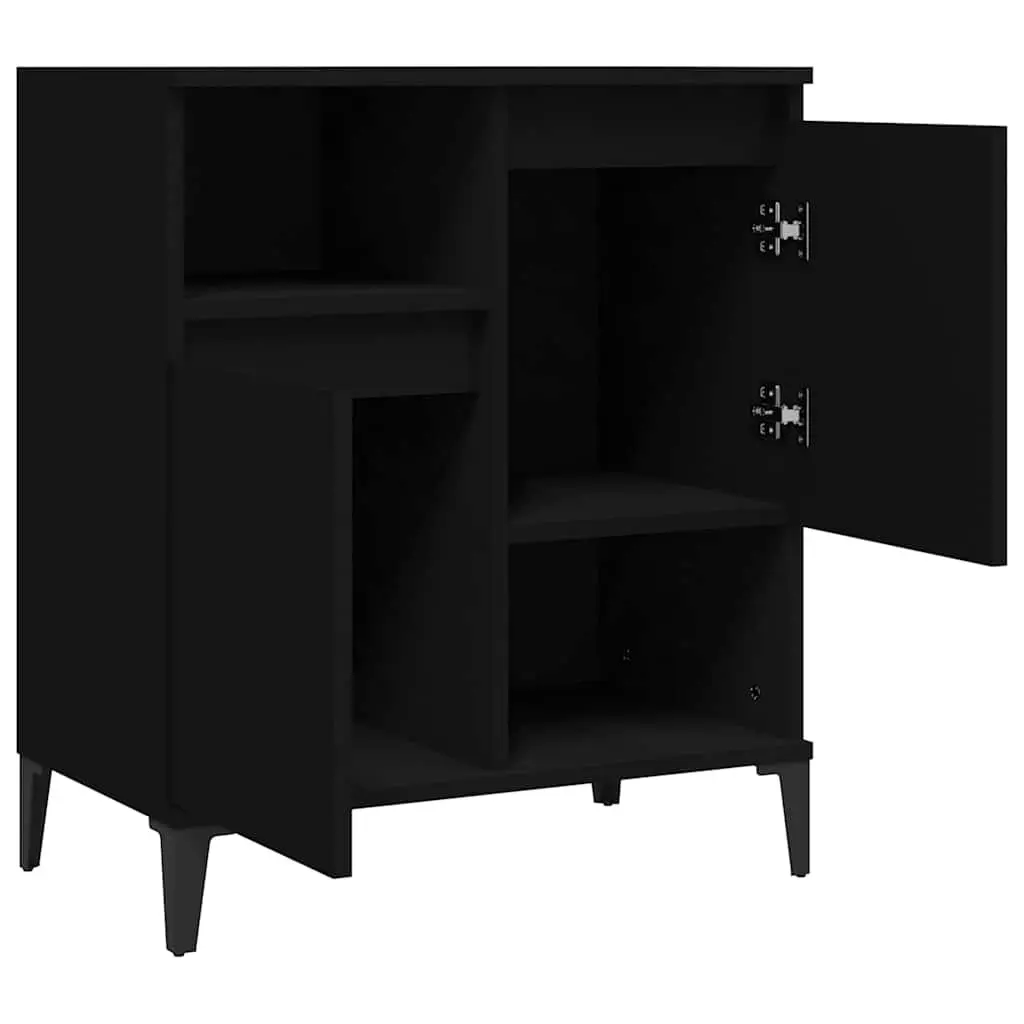 Sideboard Black Engineered Wood 60x35x70 cm Storage Cabinet