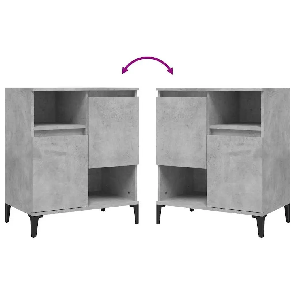Sideboard Storage Cabinet Grey 60x35x70 cm Engineered Wood Buffet Cupboard