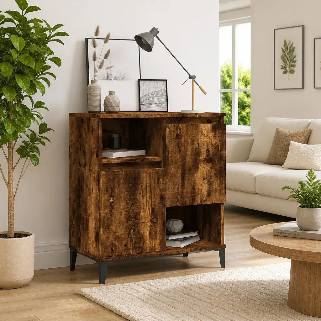 Sideboard Storage Cabinet Brown Engineered Wood 60x35x70cm