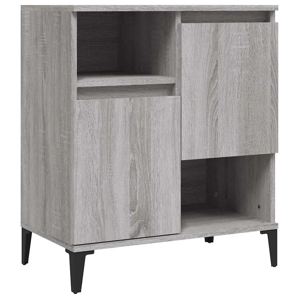 Sideboard Grey Sonoma 60x35x70 cm 4 Compartment Storage Cabinet Display