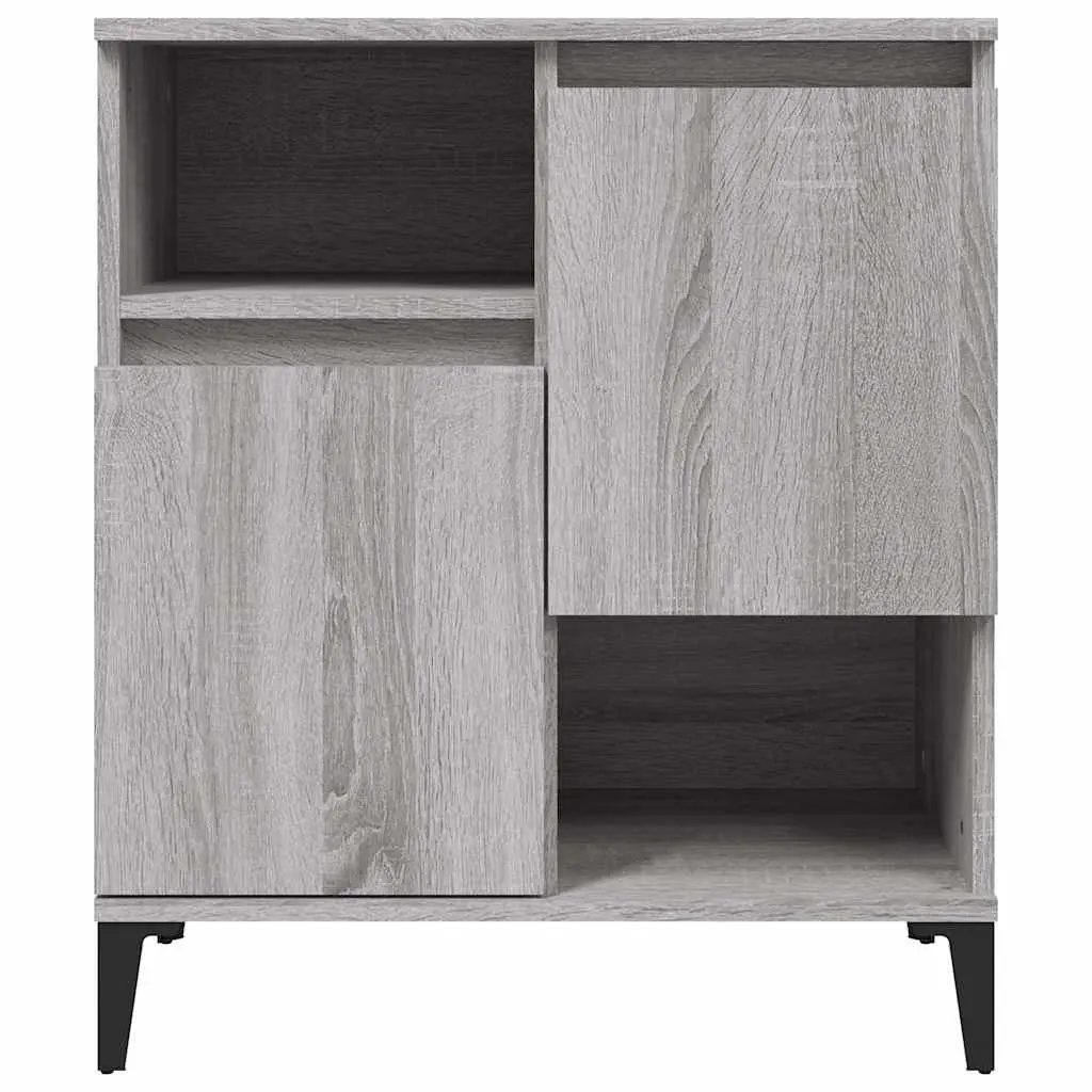 Sideboard Grey Sonoma 60x35x70 cm 4 Compartment Storage Cabinet Display
