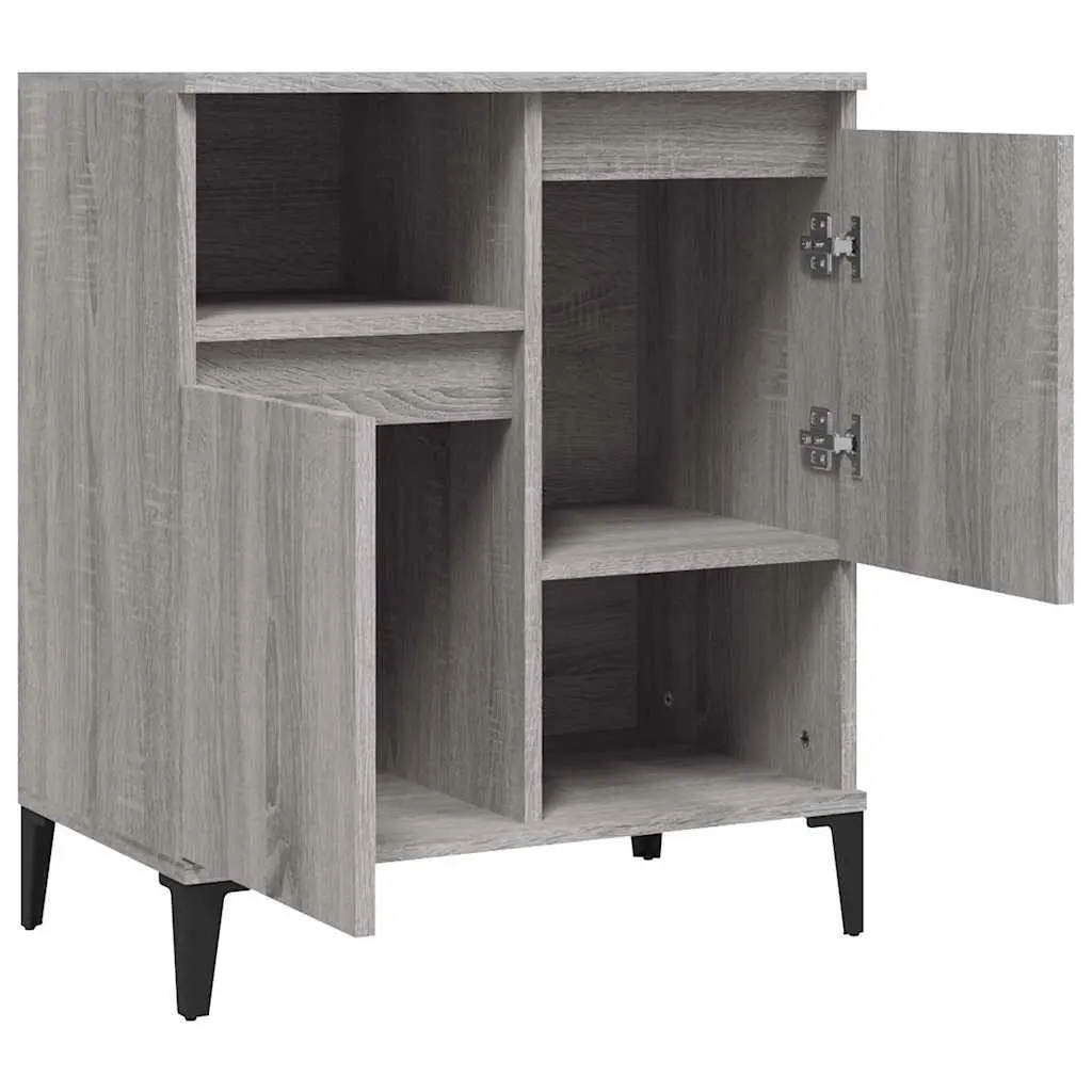 Sideboard Grey Sonoma 60x35x70 cm 4 Compartment Storage Cabinet Display