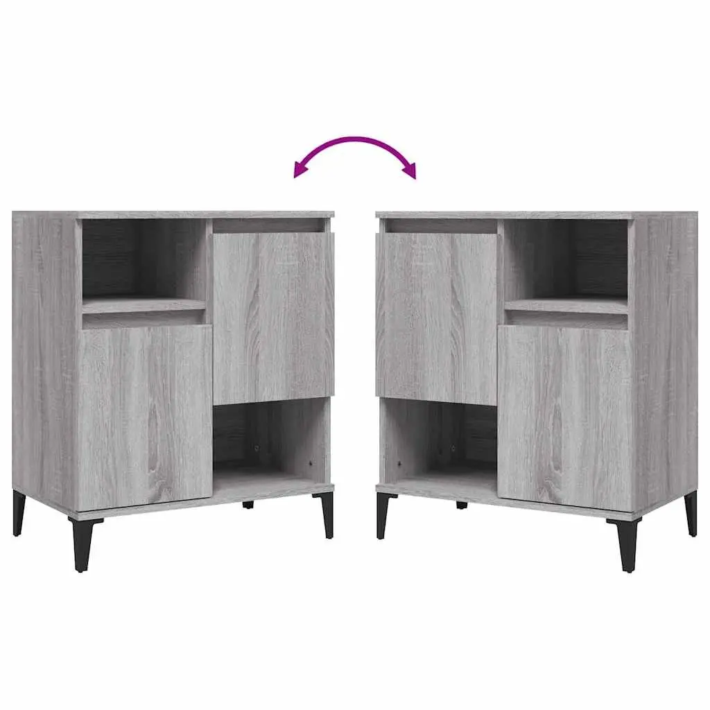 Sideboard Grey Sonoma 60x35x70 cm 4 Compartment Storage Cabinet Display
