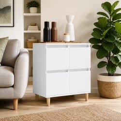 Sideboard White 60x35x70 cm Storage Cabinet Engineered Wood Buffet Furniture