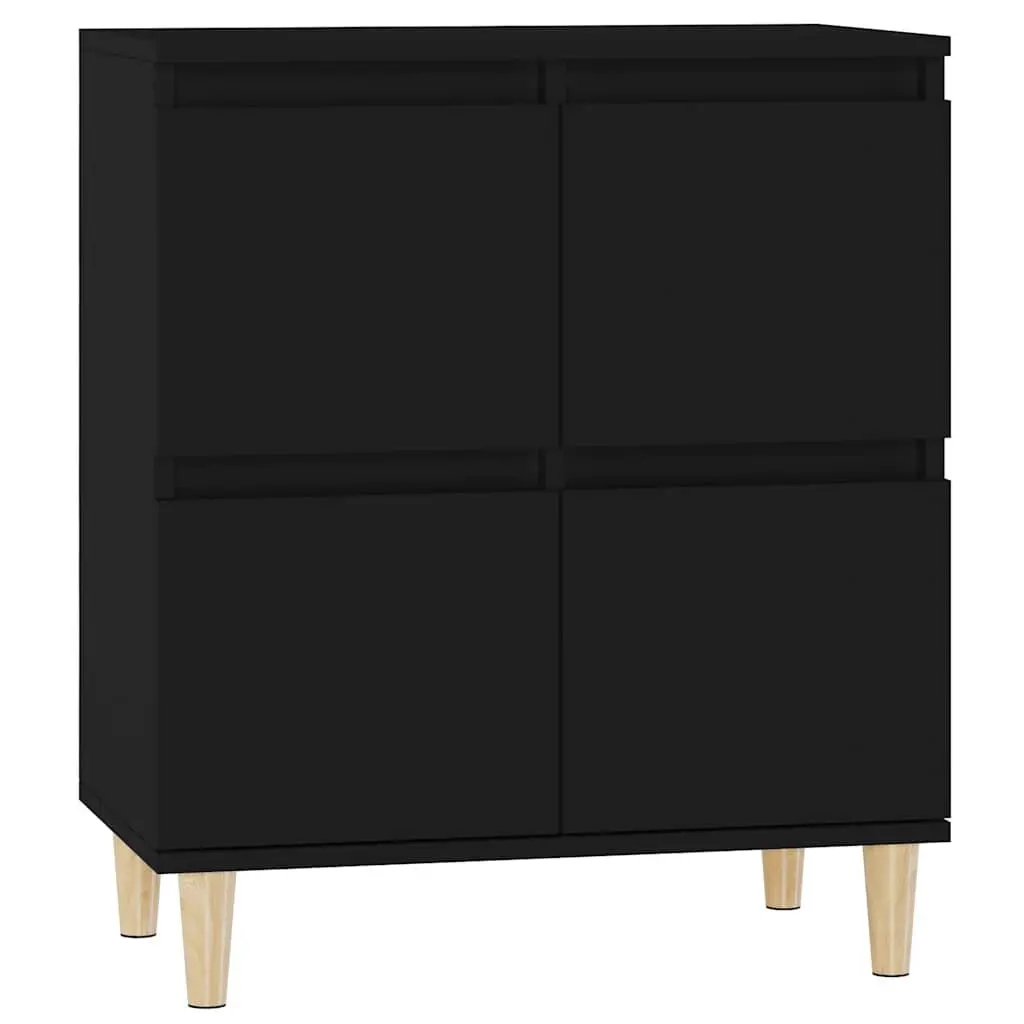 Sideboard Black Engineered Wood 60x35x70 cm Storage Cabinet