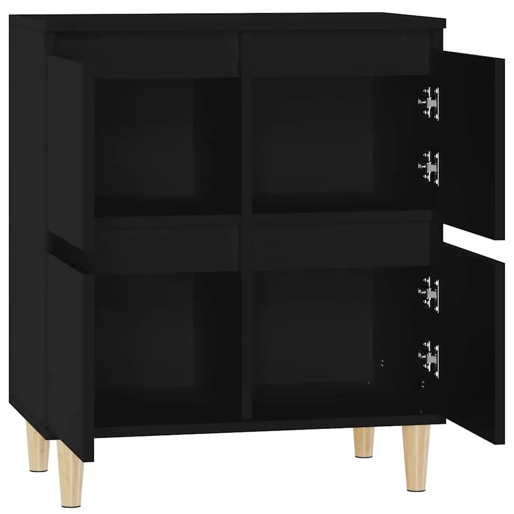 Sideboard Black Engineered Wood 60x35x70 cm Storage Cabinet