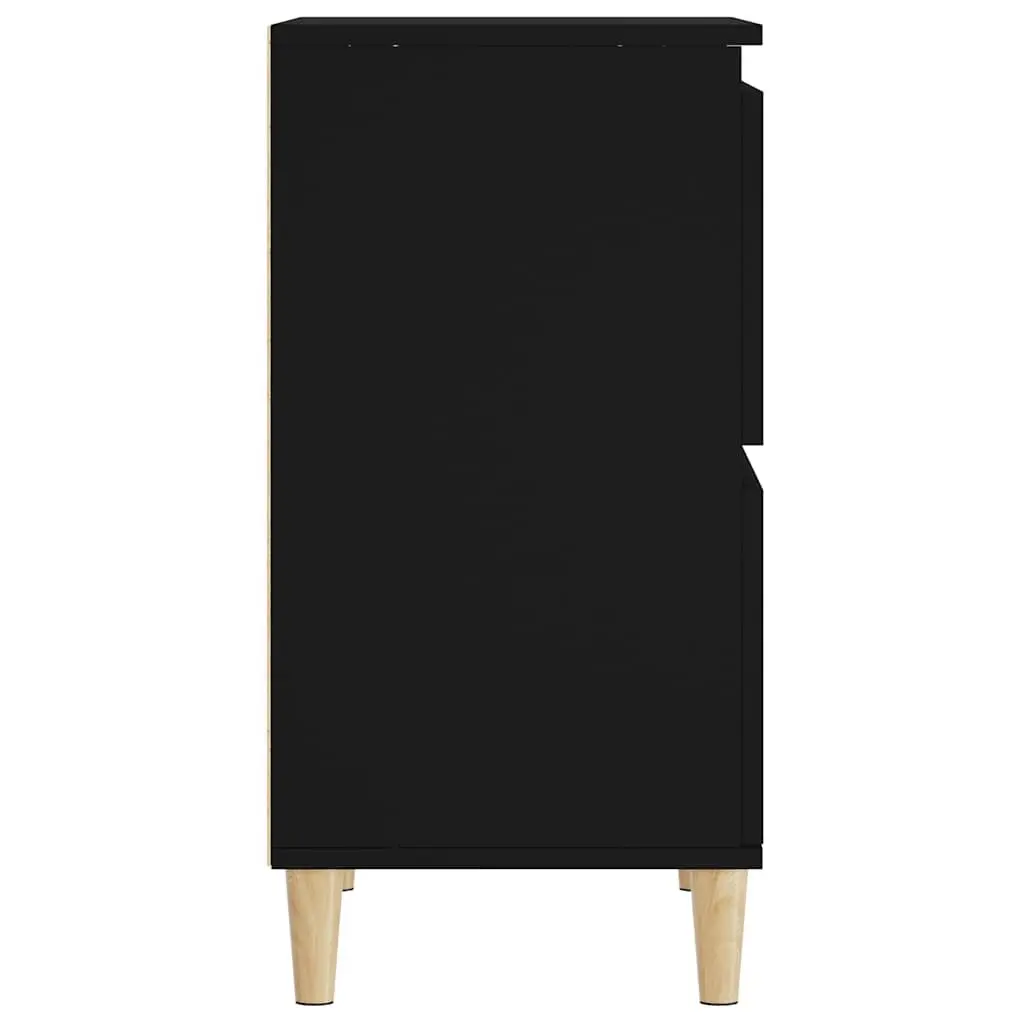 Sideboard Black Engineered Wood 60x35x70 cm Storage Cabinet