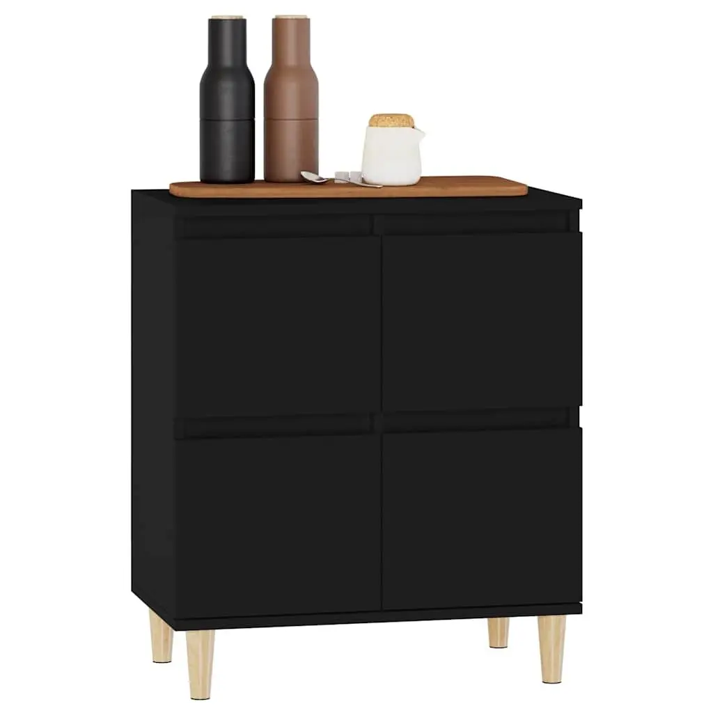 Sideboard Black Engineered Wood 60x35x70 cm Storage Cabinet