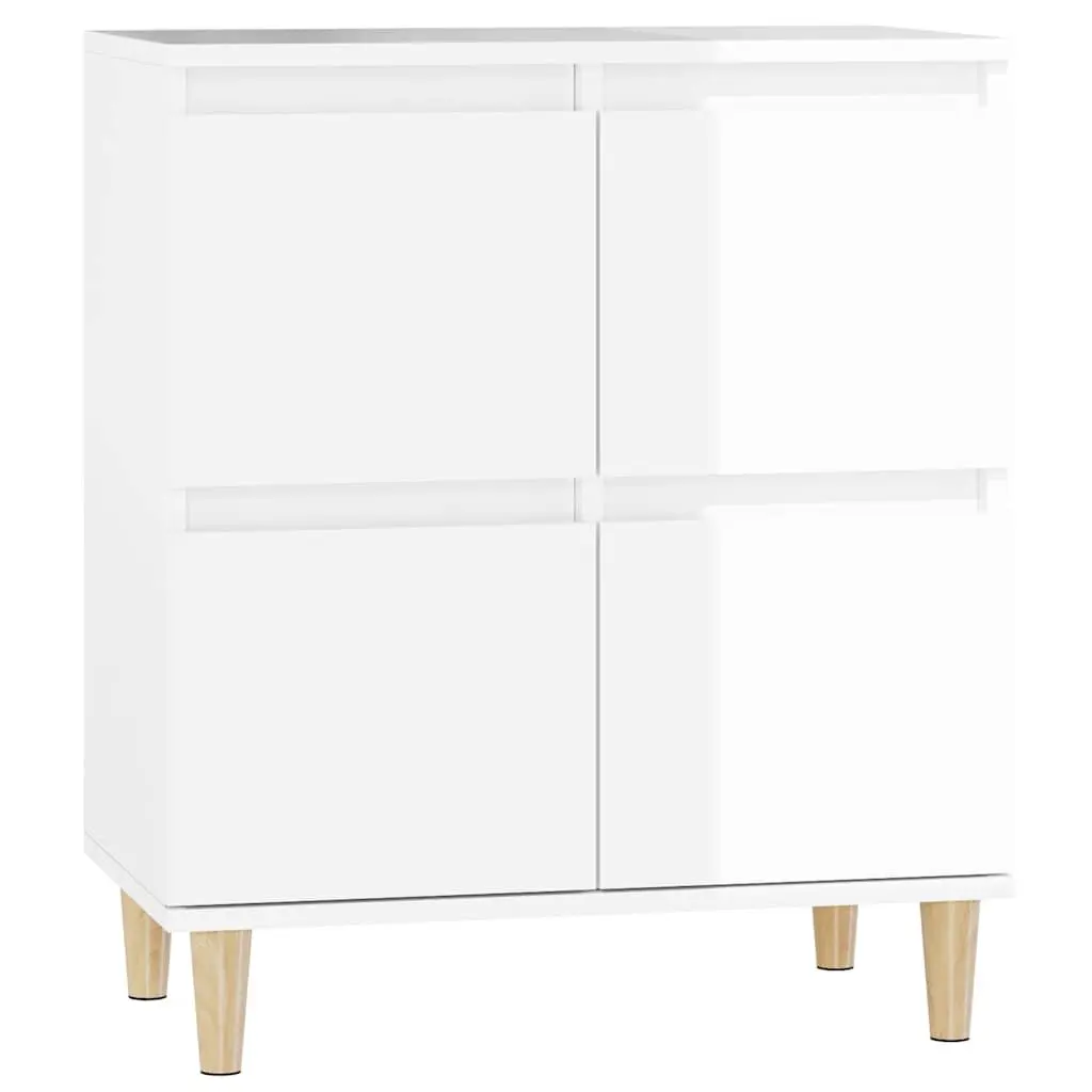 Sideboard High Gloss White Engineered Wood Storage Buffet 60x35x70cm