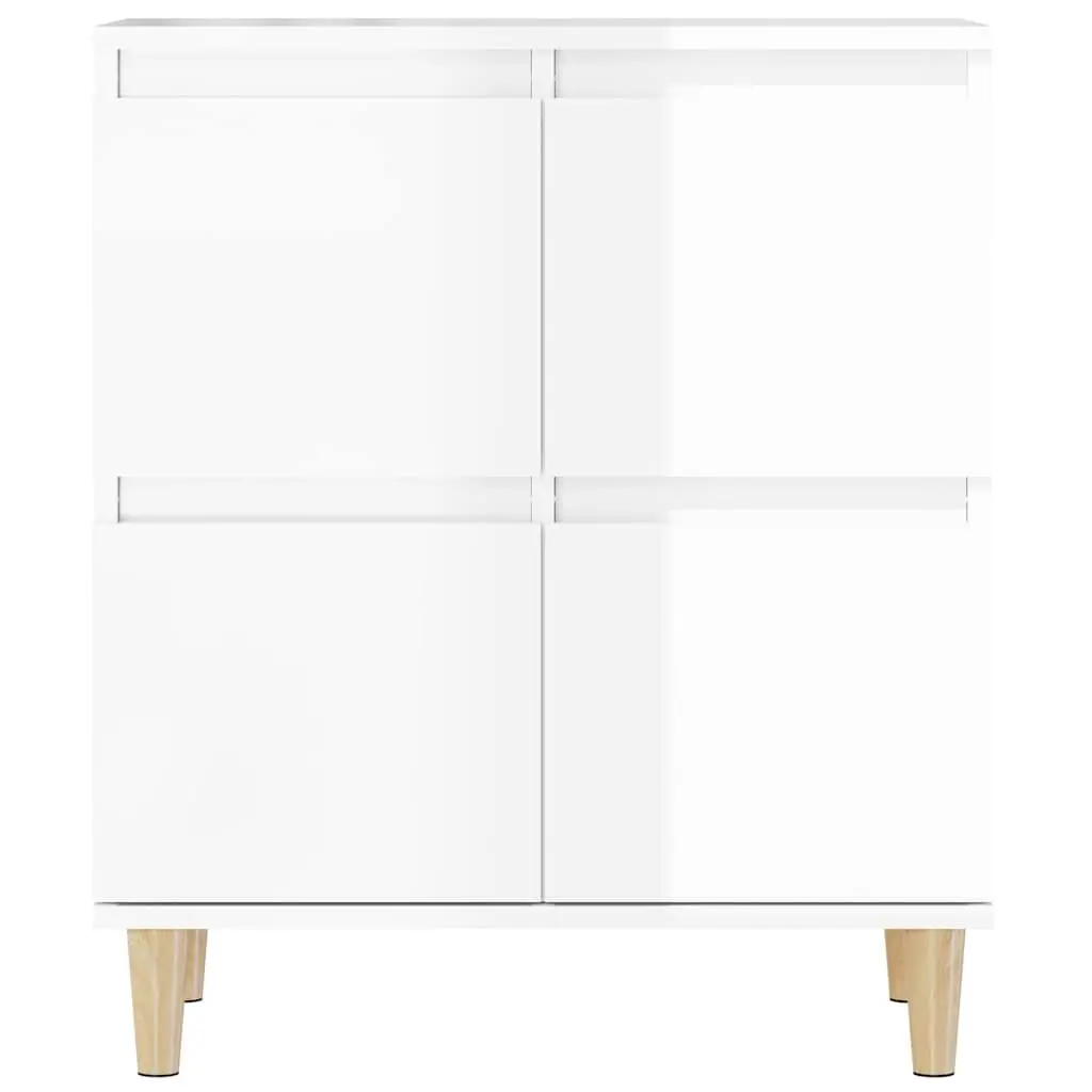Sideboard High Gloss White Engineered Wood Storage Buffet 60x35x70cm