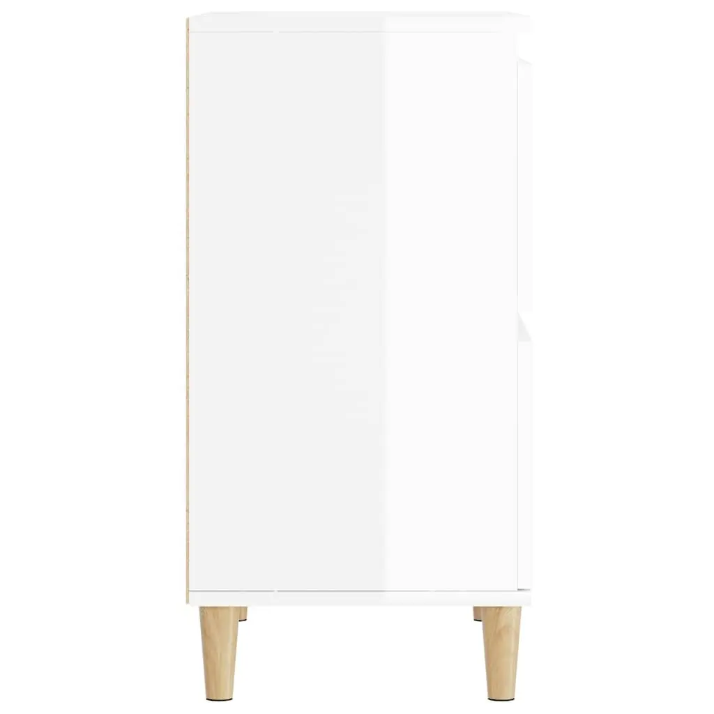 Sideboard High Gloss White Engineered Wood Storage Buffet 60x35x70cm