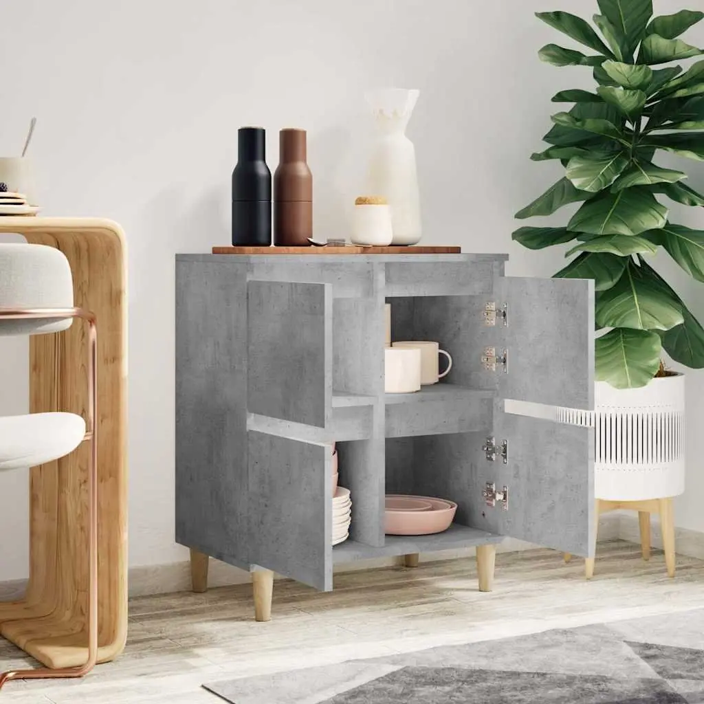 Sideboard Grey Storage Cabinet Engineered Wood Furniture 60x35x70cm