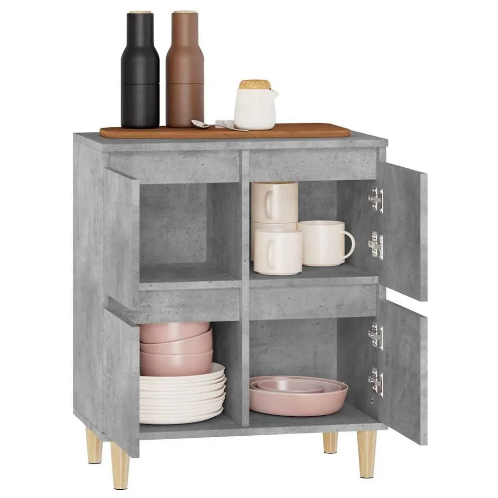 Sideboard Grey Storage Cabinet Engineered Wood Furniture 60x35x70cm