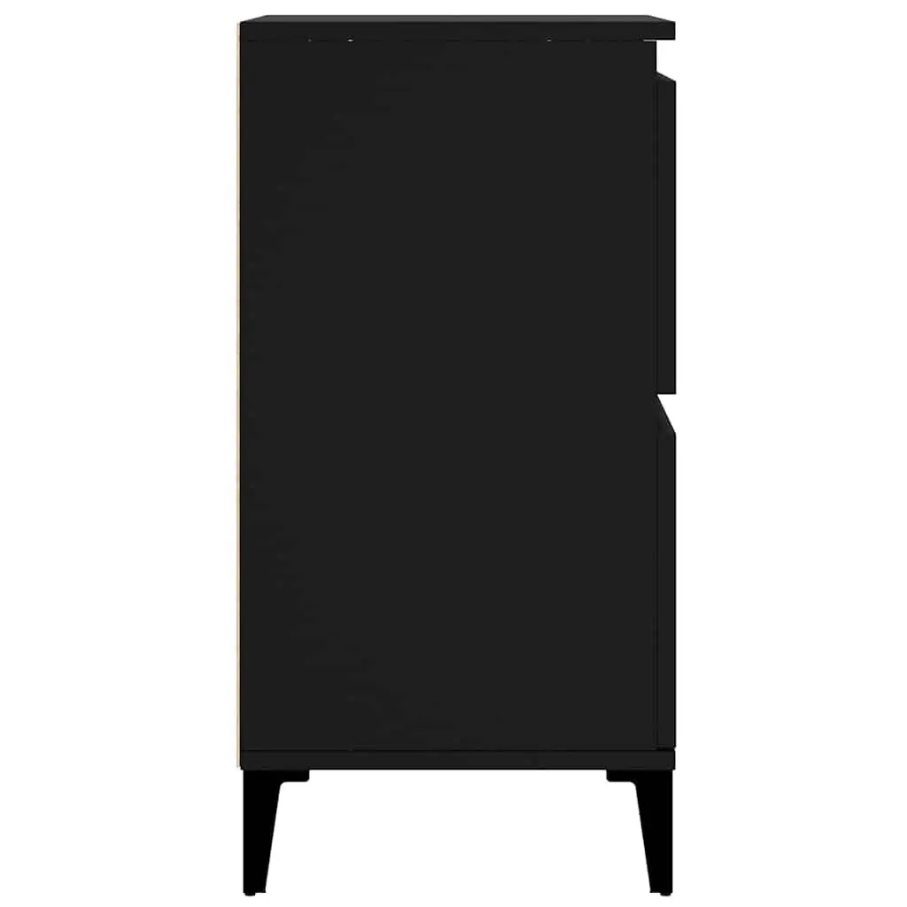 Sideboard Black Engineered Wood 60x35x70 cm Storage Cabinet