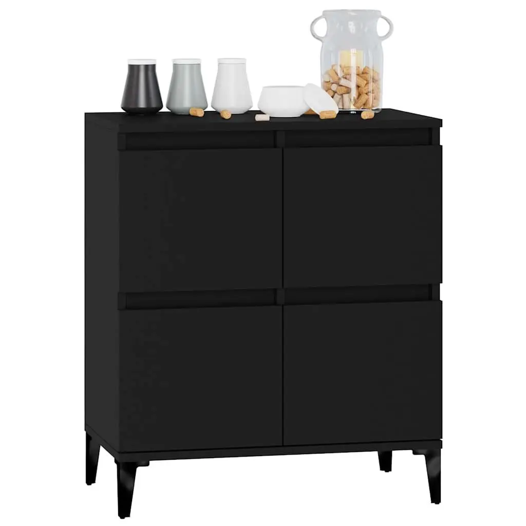 Sideboard Black Engineered Wood 60x35x70 cm Storage Cabinet