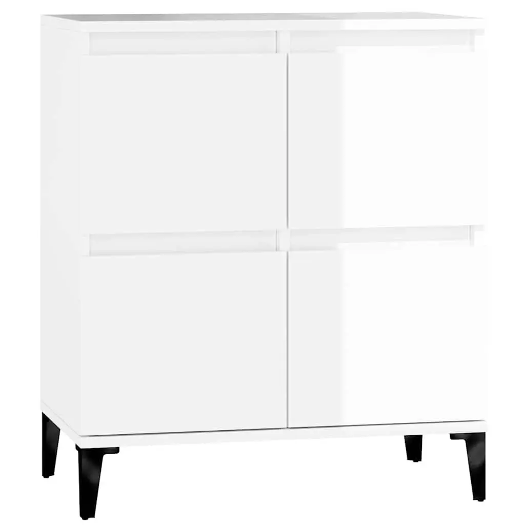White High Gloss Sideboard Storage Cabinet Engineered Wood Buffet Furniture