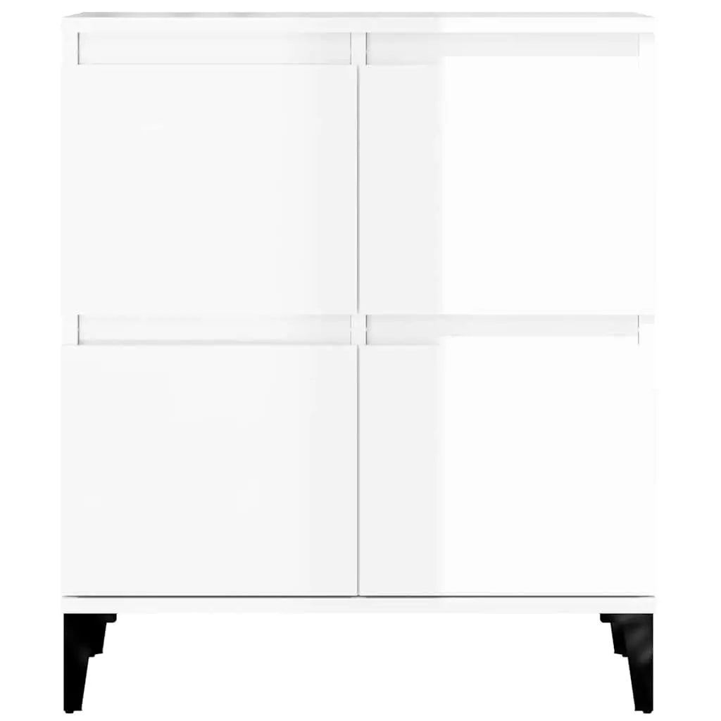 White High Gloss Sideboard Storage Cabinet Engineered Wood Buffet Furniture