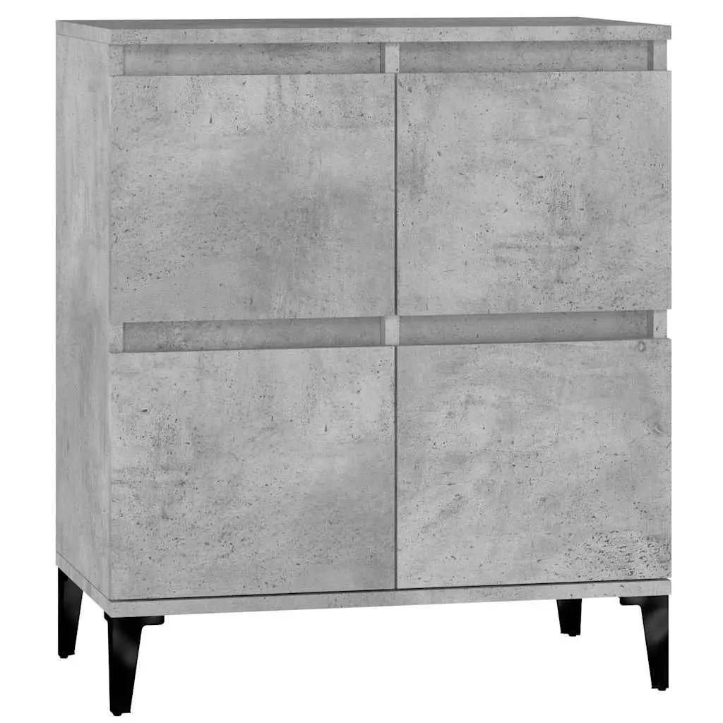 Engineered Wood Sideboard Cabinet Grey 60W x 35D x 70H cm Storage and Display Furniture