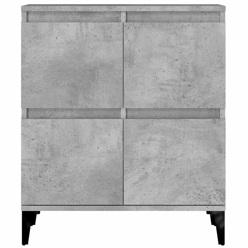 Engineered Wood Sideboard Cabinet Grey 60W x 35D x 70H cm Storage and Display Furniture
