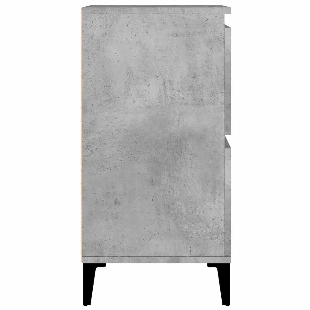 Engineered Wood Sideboard Cabinet Grey 60W x 35D x 70H cm Storage and Display Furniture