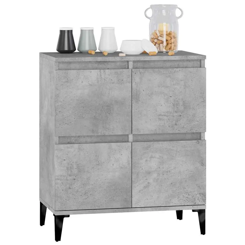 Engineered Wood Sideboard Cabinet Grey 60W x 35D x 70H cm Storage and Display Furniture