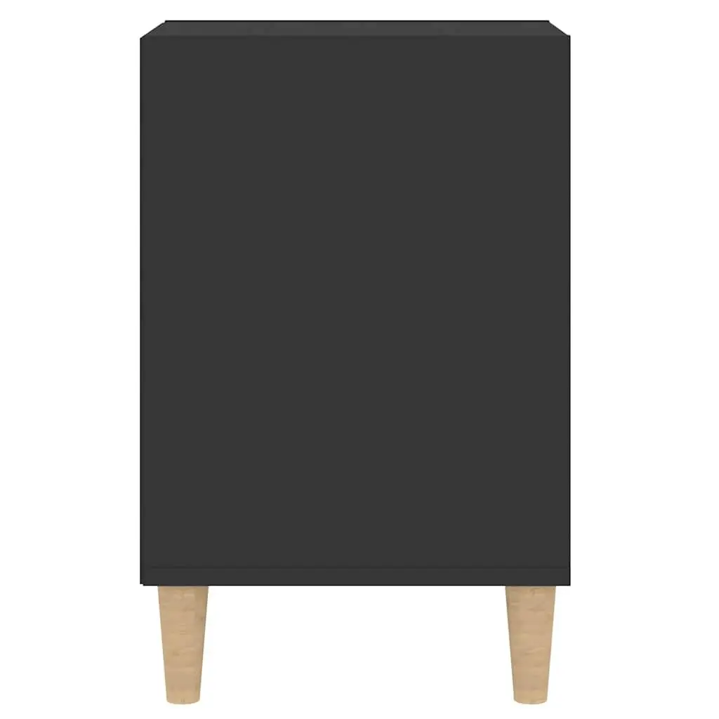 TV Cabinet Black Engineered Wood Media Unit with Storage Doors and Compartments 100 x 35 x 55 cm