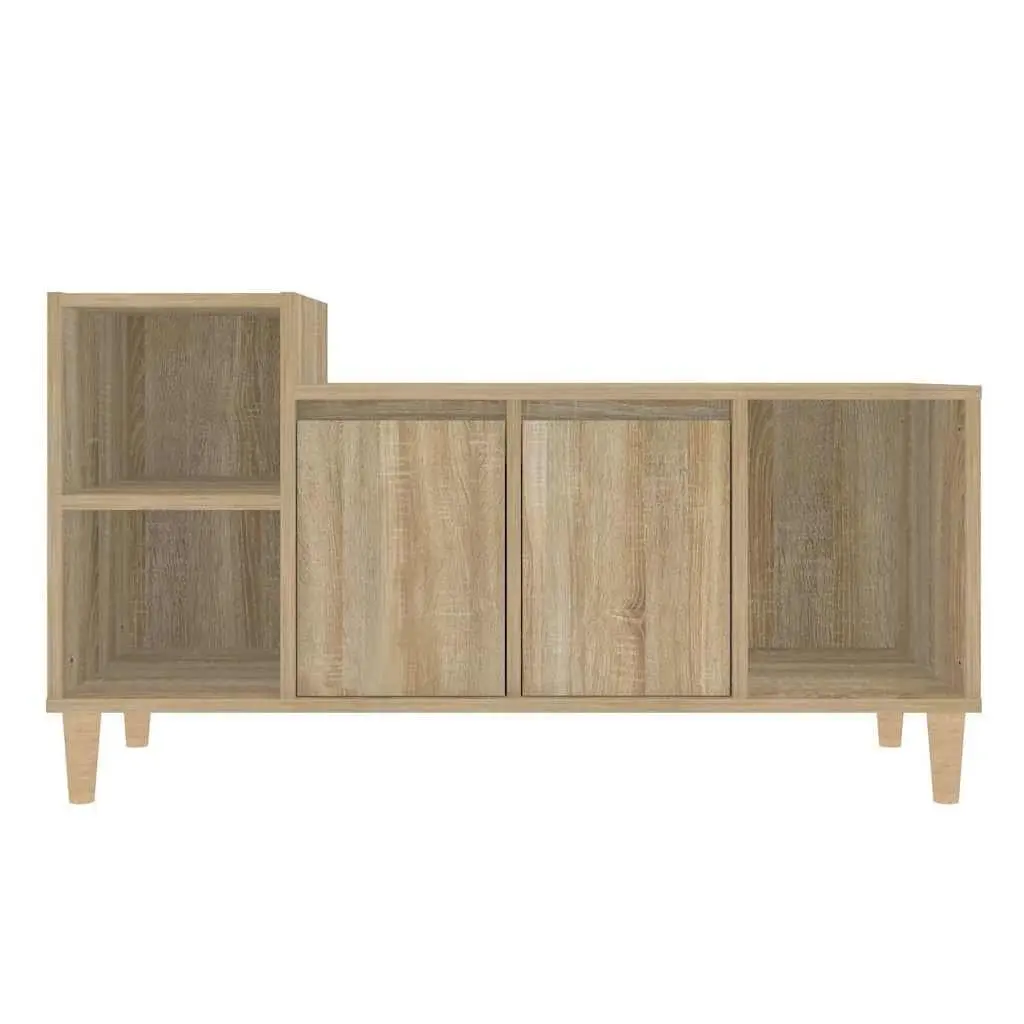 TV Cabinet Engineered Wood Storage Unit Brown Sonoma Oak Style 100cm