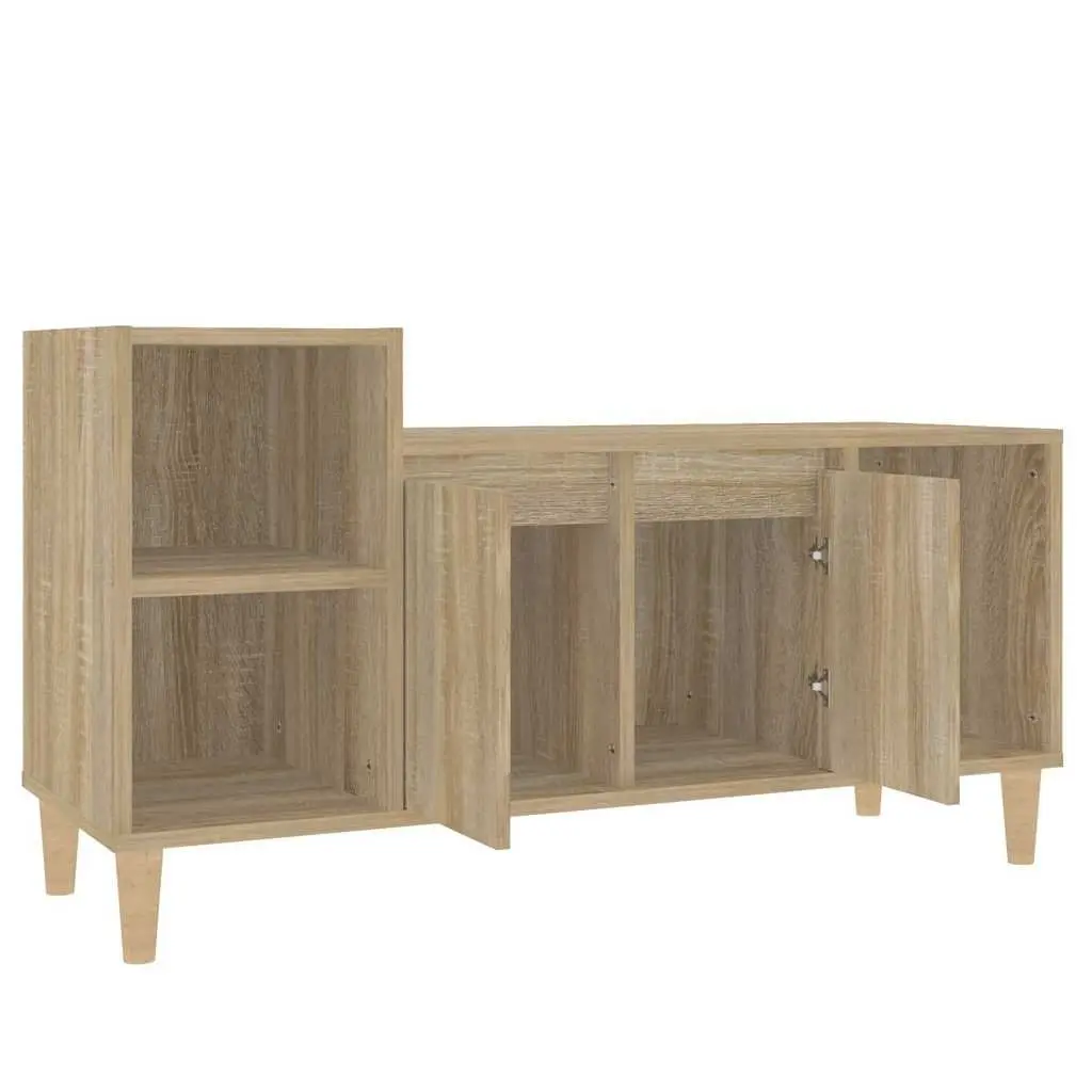 TV Cabinet Engineered Wood Storage Unit Brown Sonoma Oak Style 100cm
