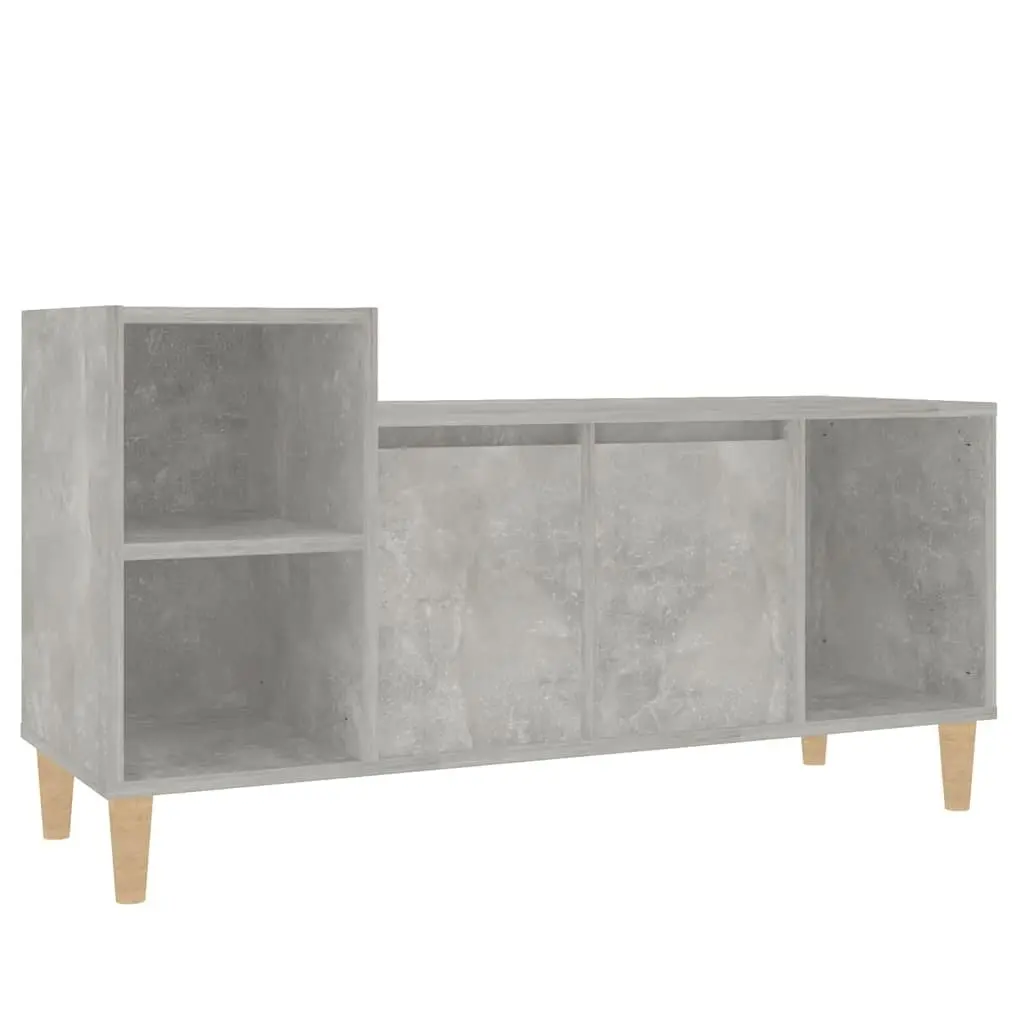 TV Cabinet Grey Engineered Wood Storage Unit 100x35x55cm