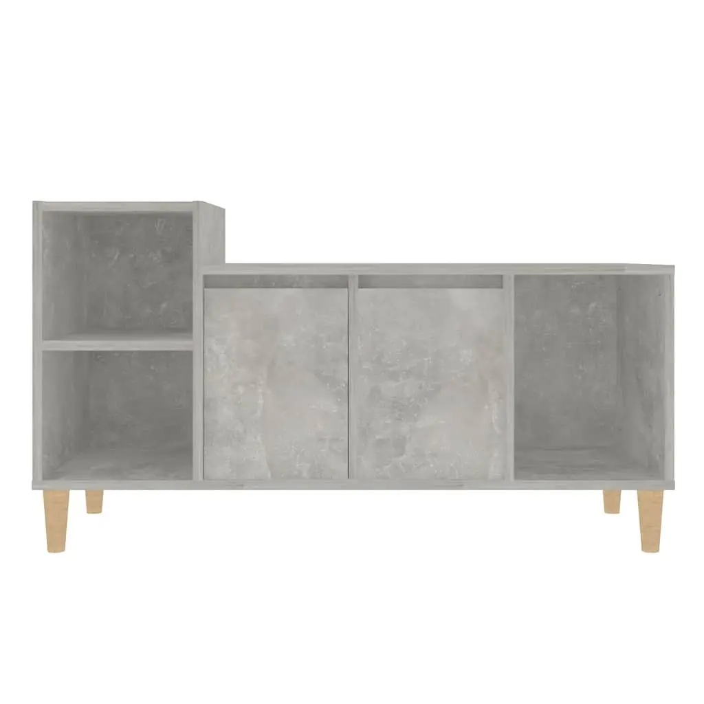 TV Cabinet Grey Engineered Wood Storage Unit 100x35x55cm