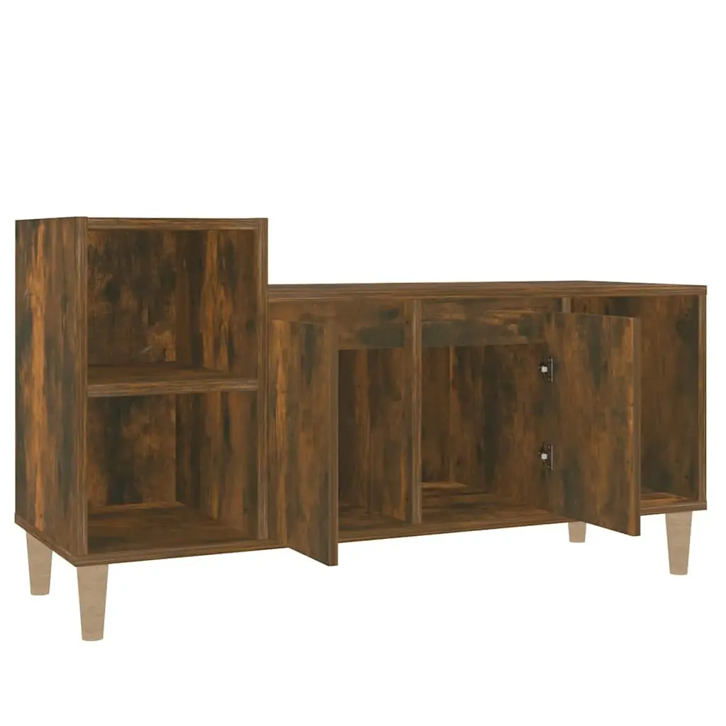 TV Cabinet Smoked Oak Storage Unit Media Console Engineered Wood 100x35x55cm