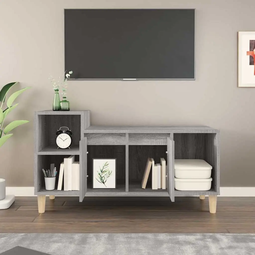 TV Cabinet Grey Sonoma Grey 100x35x55 cm Media Unit Storage with Doors