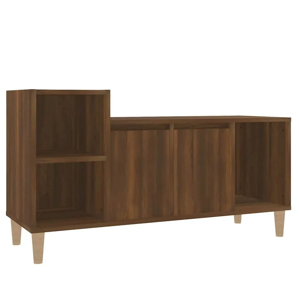 TV Cabinet Brown Oak 100x35x55cm Media Storage Unit Engineered Wood Furniture