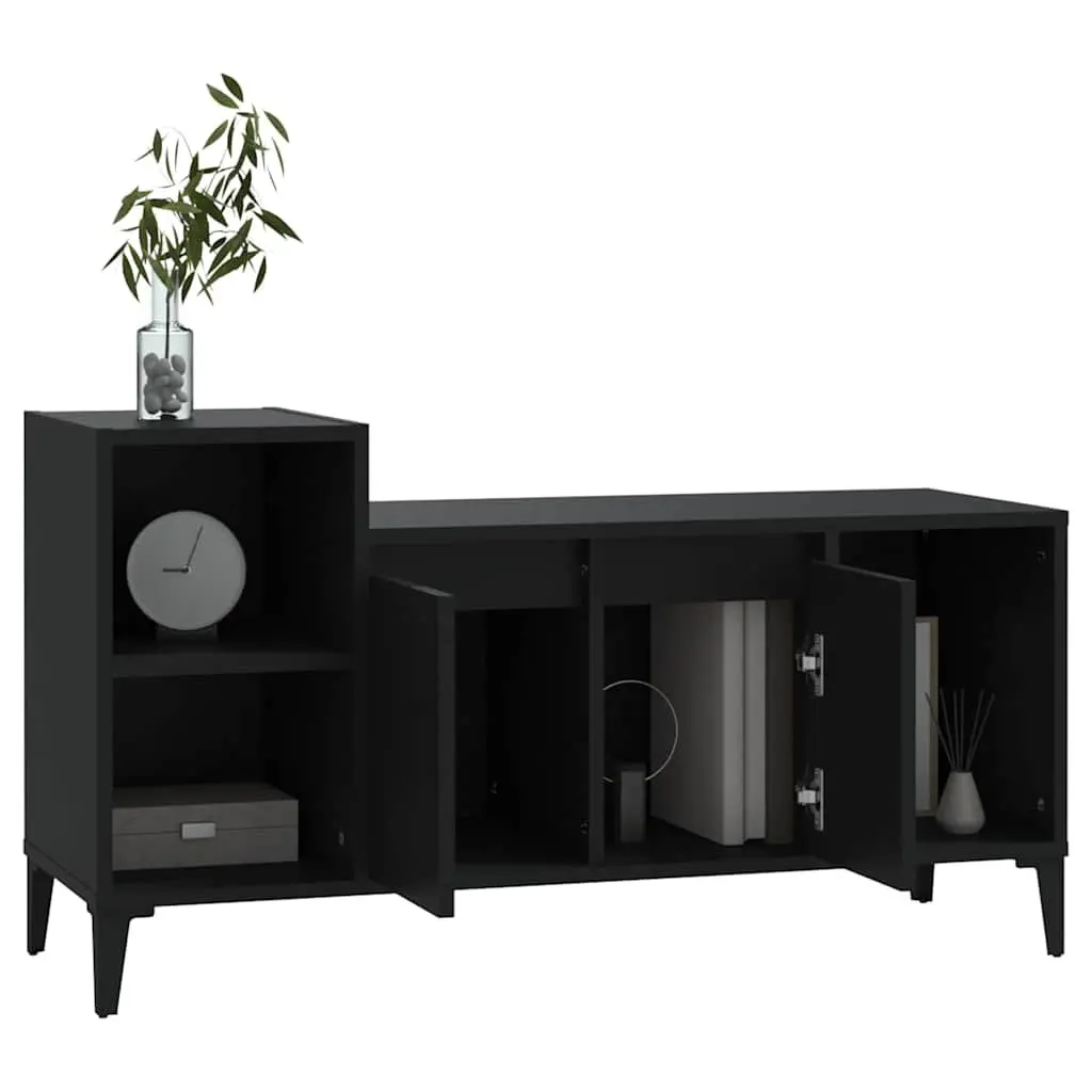 TV Cabinet Black Engineered Wood 100x35x55cm Media Storage Unit