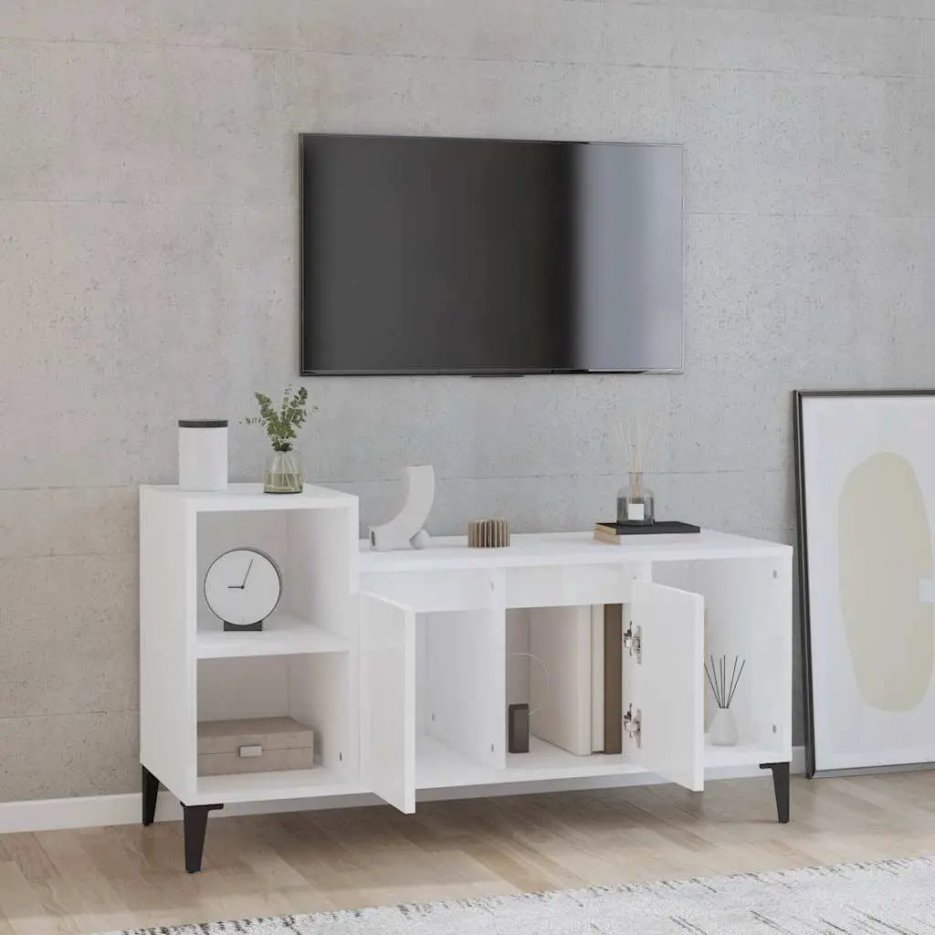 White High Gloss TV Cabinet for Entertainment