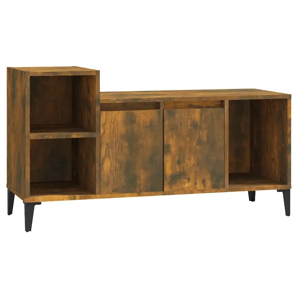 TV Cabinet Media Storage Unit with Doors Compartments Brown Living Room