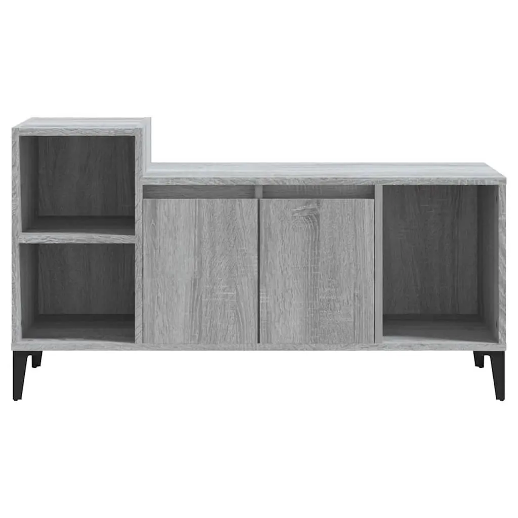 TV Cabinet Engineered Wood Grey Storage Unit 100x35x55cm