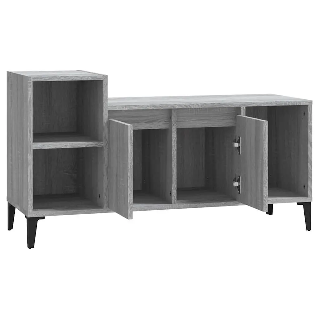TV Cabinet Engineered Wood Grey Storage Unit 100x35x55cm