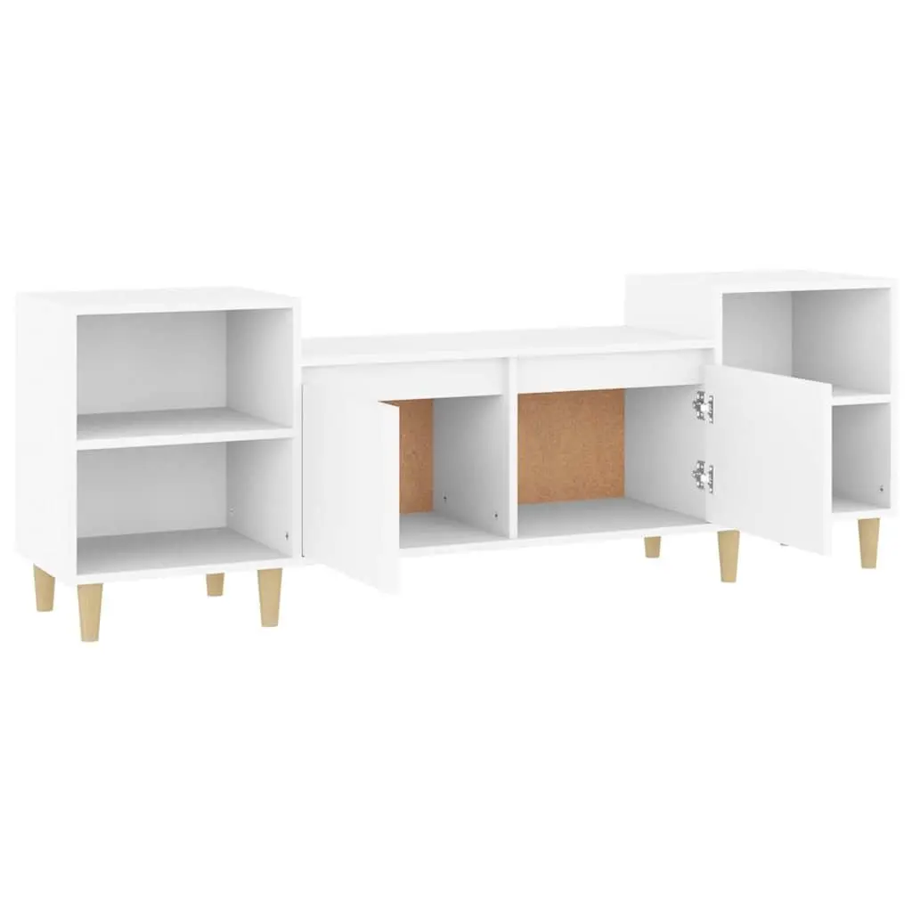 TV Cabinet White Engineered Wood 160x35x55 cm Media Unit with 6 Storage Compartments
