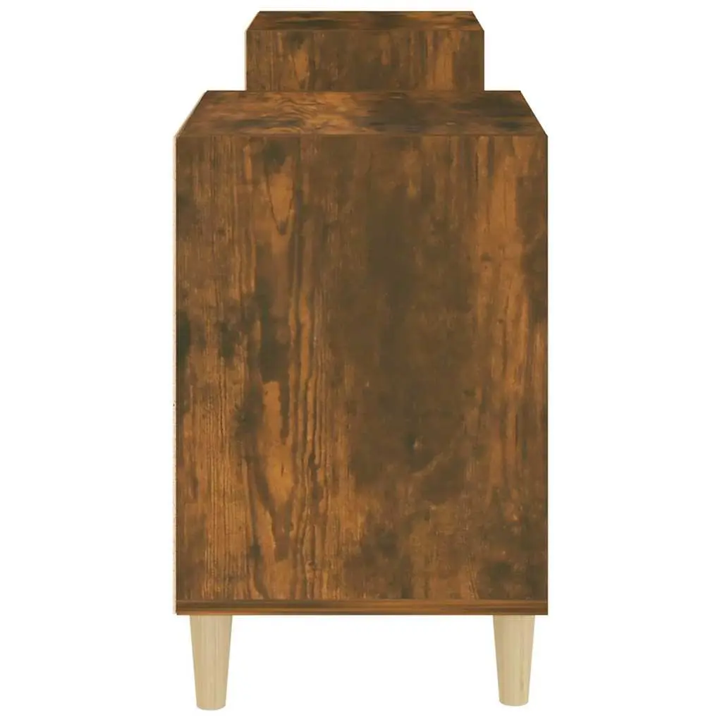 TV Cabinet Engineered Wood Brown 160x35x55cm Media Unit with 6 Storage Compartments