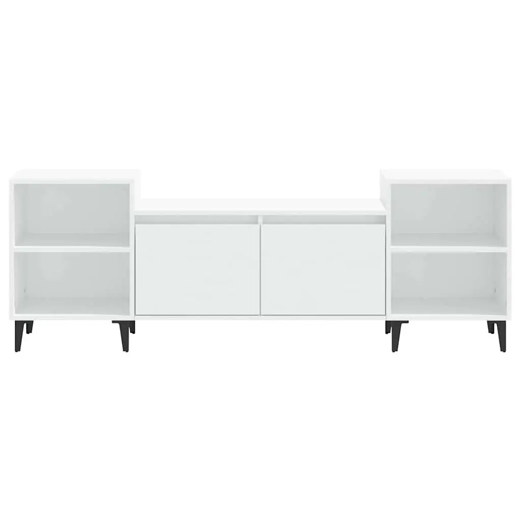 Media Storage Unit White 160x35x55 cm TV Cabinet with 6 Doors and Compartments